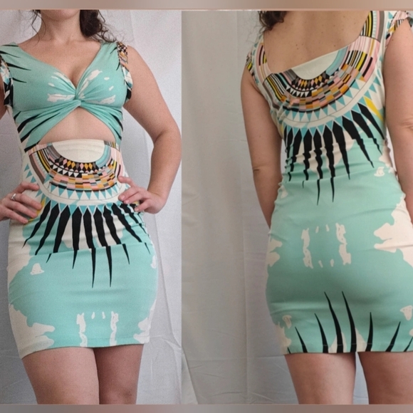 Mara Hoffman Retrospective Geometric Cut Out Mini Dress Size 6 Women's - Picture 2 of 16